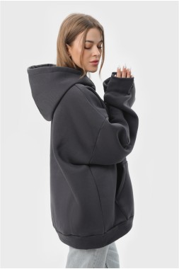 Худі оверсайз утеплене "Space-gray"