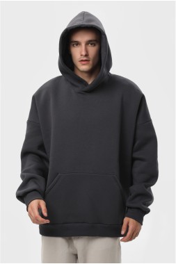Худі оверсайз утеплене чоловіче "Space-gray"
